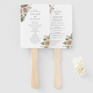 Leque Programa de Casamento Floral de Rosa de Pêssego Du