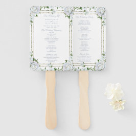 Leque Programa de Casamento Floral de Rosas Elegantes e