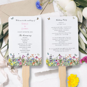Leque Programa de Casamento Floral de Wildflower