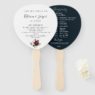 Leque Programa de Casamento Floral do Marinho Blush