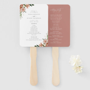 Leque Programa de Casamento Floral do outono Elegante