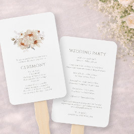 Leque Programa de Casamento Floral Elegante