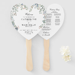 Leque Programa de Casamento Floral Elegante