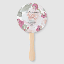 Leque Programa de Casamento Floral Floral de Cor de Água