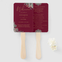 Programa de Casamento Floral Gótico em Borgonha e 