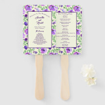 Programa de Casamento Floral Roxo e Verde