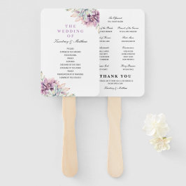 Leque Programa de Casamento Floral Suculente da Rustic W