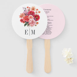 Leque Programa de Casamento Floral Vibrante