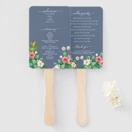 Leque Programa de Casamento Flores Silvestres Periwinkle