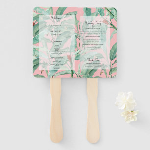 Leque Programa de Casamento Folhas de Palmeira de Banana