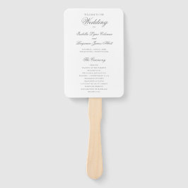 Leque Programa de Casamento Formal Cinza Tradicional Ele