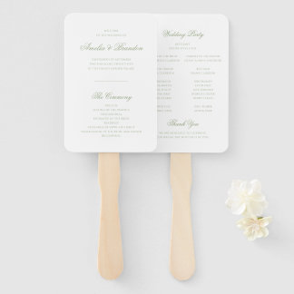 Leque Programa de Casamento Formal Clássico em Verde Sag