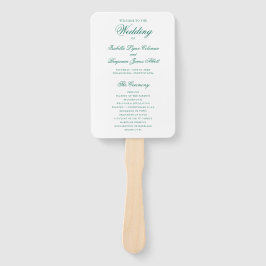 Leque Programa de Casamento Formal Esmeralda Verde Tradi