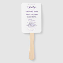 Leque Programa de Casamento Formal Roxo Tradicional Eleg