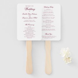 Leque Programa de Casamento Formal Tradicional Borgonha