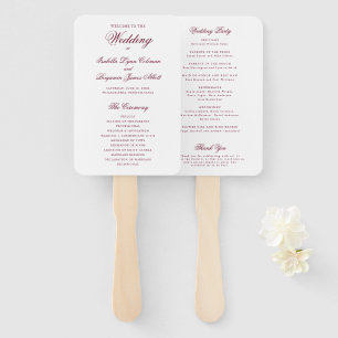 Leque Programa de Casamento Formal Tradicional Borgonha