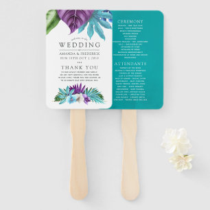 Leque Programa de Casamento Geométrico de Orquídeas Trop