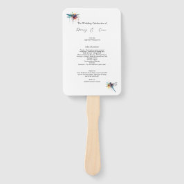 Leque Programa de Casamento Libélula, personalizado