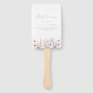 Leque Programa de Casamento Lilac de Flores Selvagens