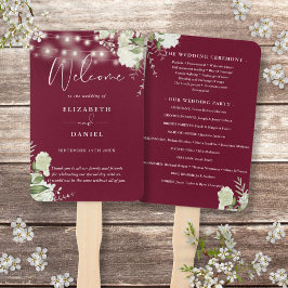 Leque Programa de Casamento Luzes de Corda Floral Borgon