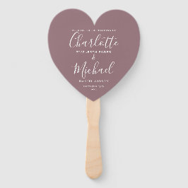Leque Programa de Casamento Mauve Chic Coração