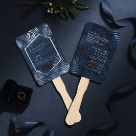 Leque Programa de Casamento Midnight Tropical Palms ID13
