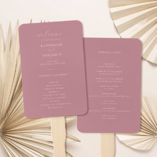 Leque Programa de Casamento Minimalista de Rosa Modern D