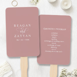 Leque Programa de Casamento Minimalista Dusty Rosa Pink