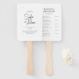 Leque Programa de Casamento Minimalista Elegante Branco
