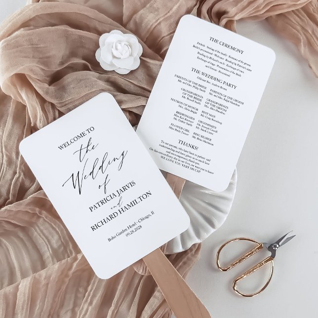 Leque Programa de Casamento Minimalista Elegante em Pret (Criador carregado)