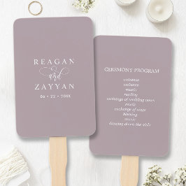 Leque Programa de Casamento Minimalista em Lavanda Empoe