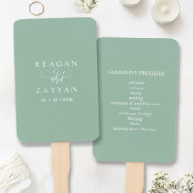Programa de Casamento Minimalista em Verde Musgo P