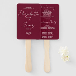 Leque Programa de Casamento Minimalista em Vermelho Borg