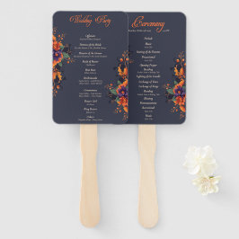 Leque Programa de casamento minimalista gótico elegante