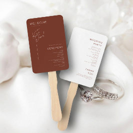 Leque Programa de Casamento Minimalista Marrom Chocolate