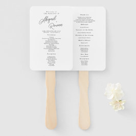 Leque Programa de Casamento Minimalista Preto e Branco e