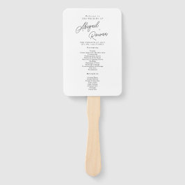 Leque Programa de Casamento Minimalista Preto e Branco e
