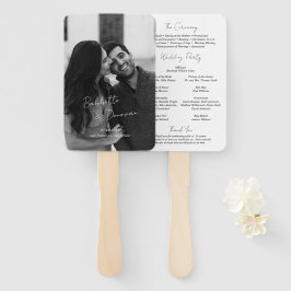 Leque Programa de Casamento Minimalista Preto e Branco M