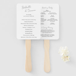 Leque Programa de Casamento Minimalista Preto e Branco M