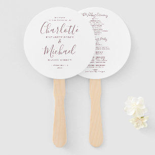 Leque Programa de Casamento Minimalista Rosa