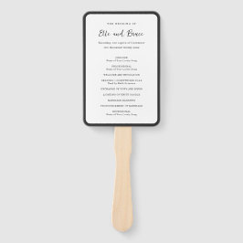 Leque Programa de Casamento Minimalista Tipografia Moder