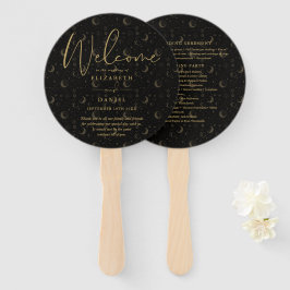 Leque Programa de Casamento Místico Celestial Elegante C