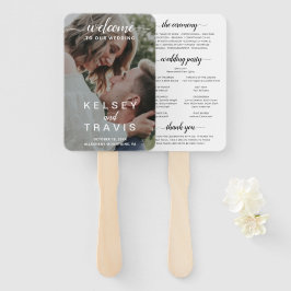 Leque Programa de Casamento Moderno com Fonte Elegante