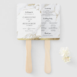 Leque Programa de casamento moderno de luxo de ouro puro