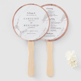 Leque programa de casamento moderno de luxo rosa