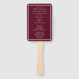 Leque Programa de Casamento Moderno e Minimalista Burgun