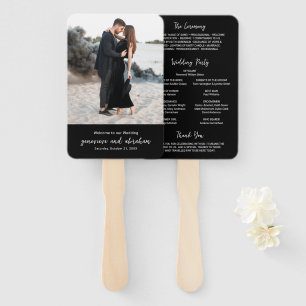 Leque Programa de Casamento Moderno Foto Preta Limpa