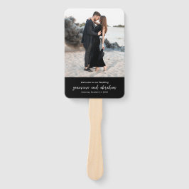 Leque Programa de Casamento Moderno Foto Preta Limpa