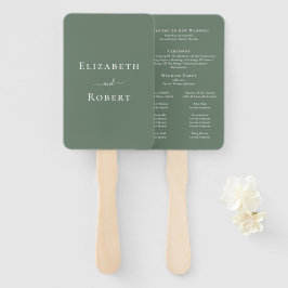 Leque Programa de Casamento Moderno Minimalista Verde Sa