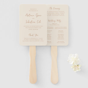 Leque Programa de Casamento Moderno Neutro Elegante e Te